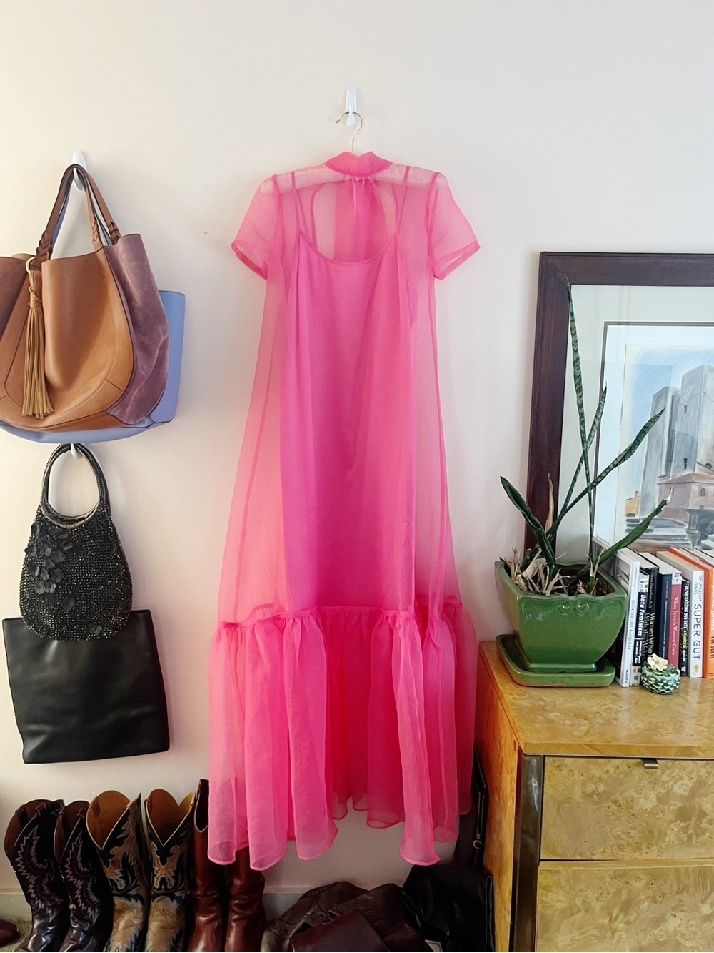 Staud Calluna Pink Sheer Maxi Dress XS - Picture 2 of 4